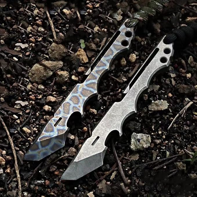 Titanium Pry Bar, Outdoor Multi-functional Pry Bar EDC Tools,Mini Pry Bar with Crowbar, Bottle Opener, Pocket Clip and Lanyard Hole/Grey