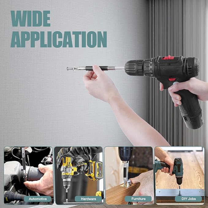 Drill Bit Holder 3.1/4.7?쇺? Drill Bit Extension 5 Pcs, Magnetic Bit Holder 1/4?쇺?Hex, Drill Extension Bit Holder Carbon Steel with Telescopic Sleeve for Screwdriver Bit Nut Socket by XIOGZAXI