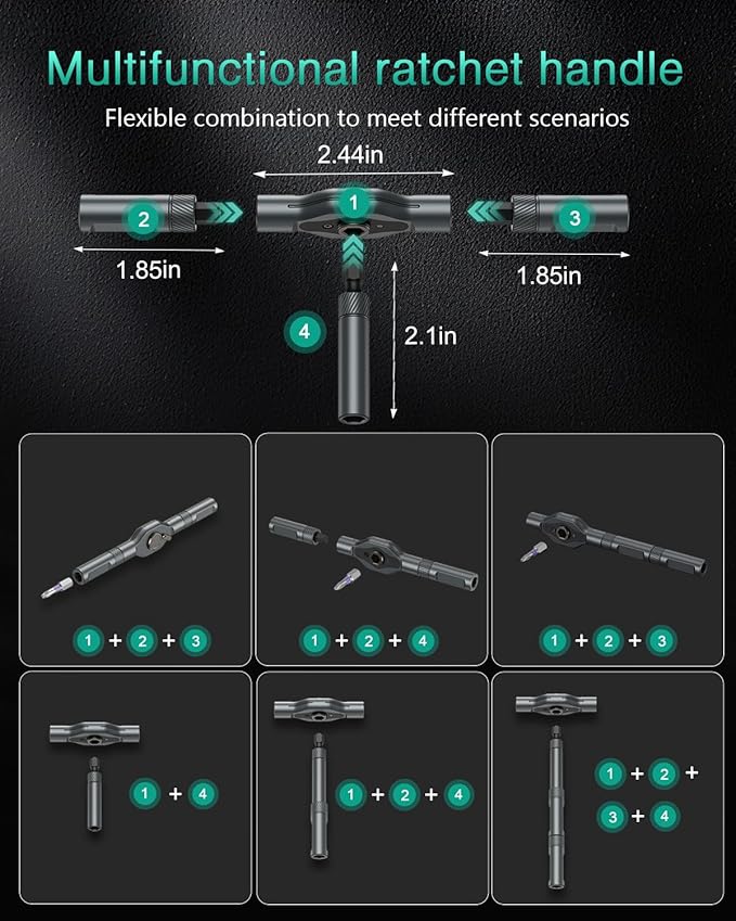 ORIA 74 in 1 Magnetic Screwdriver Set, DIY Ratchet Screwdriver Set with Detachable Handle & Magnet, Multipurpose Repair Tool Kit, Upgraded Version Tools for Phone, Computer, Electronics