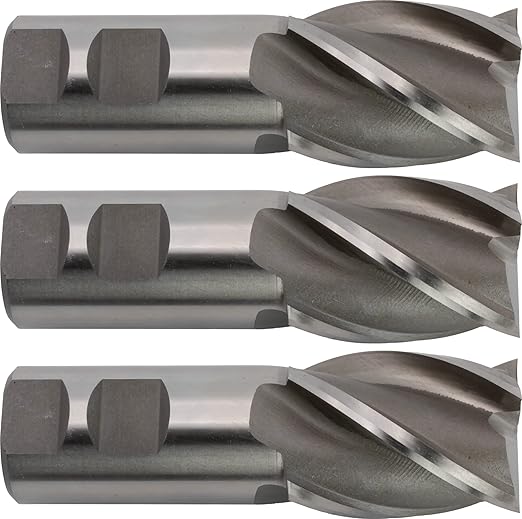 CME 3 pcs M42 Cobalt End Mills, Square Nose, Bright (Uncoated) Finish, 1 1/2" Mill Diameter, 2" Length of Cut, 4 9/16" Overall Length, 4 Flute, Center Cutting
