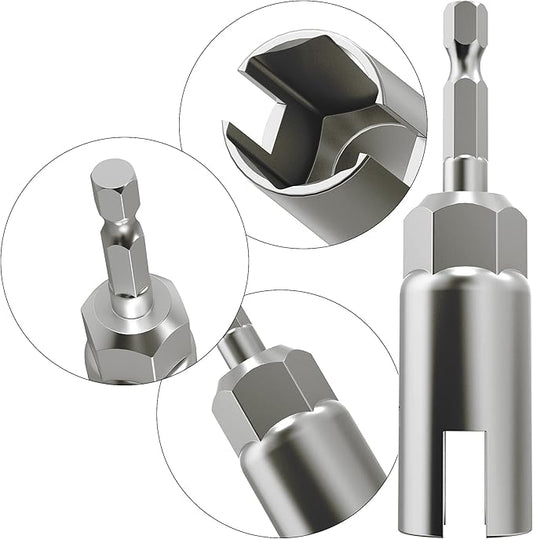 4 Pack (9mm,12mm,15mm,18mm) 1/4 Inch Hex Shank Nut Driver, Power Wing Nut Driver Set Bit Socket Wrenches Tools Set Slot Wing Nuts Drills Bits for Panel Nuts Screws Eye C Hook Bolt