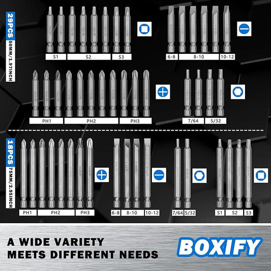 208-Piece Professional Screwdriver Bit Set, 1/4" Hex Shank Chrome Vanadium Steel Driver Bit Set, Includes Security Bits, Nut Driver and Bit Holder
