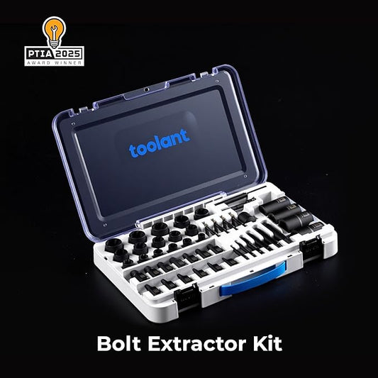 toolant 46pcs Impact Bolt Extractor Kit, Nut Remover Socket Tool Kit, Stripped Bolt Extractor for Damaged Screws and Bolts-Gift Package