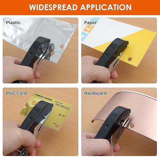 Hole Punch 1/4 inch-6mm Single Hole Punch,Heavy Duty Hole Puncher Single,Paper Punch Portable Hand Held Long Hole Puncher for Paper Cards Plastic Cardboard