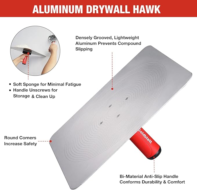 Goldblatt Premium Drywall Hand Tool Kit - 13??Aluminum Hawk & 6??Stainless Steel Joint Knife