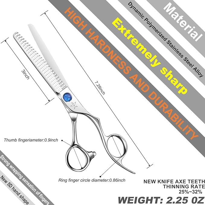 High-end Professional Hair Cut Thinning Scissors Hair Cutting Teeth Shears Barber Hairdressing Texturizing Scissor Extremely Very Sharp 6.6 Inch Dynamic Stainless Steel Alloy For Men Women