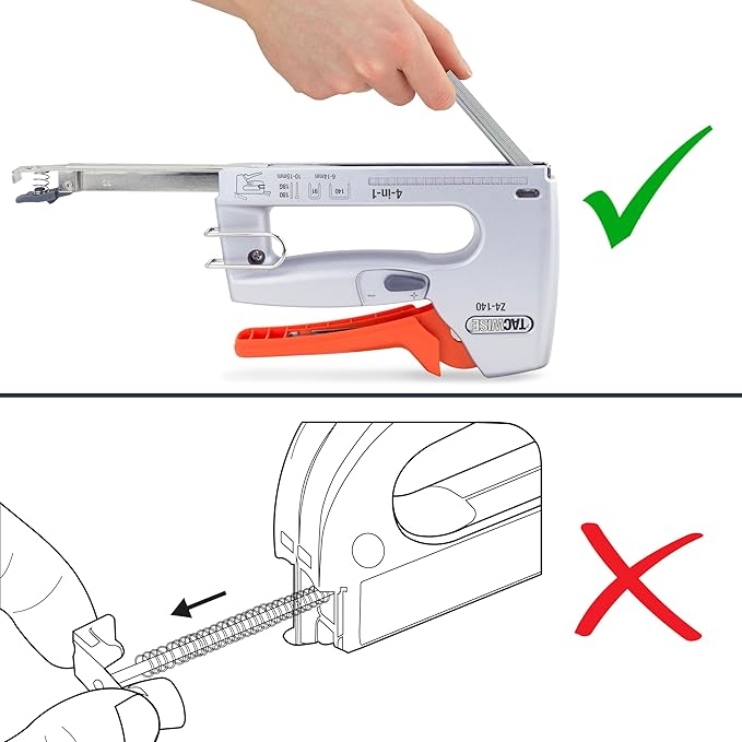 Tacwise 1747 Heavy Duty 4-in-1 Metal Staple/Nail Gun, Z4-140 Manual Stapler and Brad Nailer compatible with Type 140 (T50) and Type 91 Narrow Crown Staples, also with 18G Nails and 180 Headless Pins
