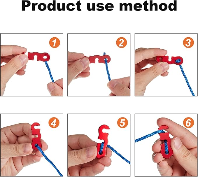 SATINIOR Guyline Tensioner Aluminum Alloy Tent Cord Paracord Tensioner Guy Line Rope Adjusters Cord Tighteners for Outdoor Tent Camping Hiking Accessories