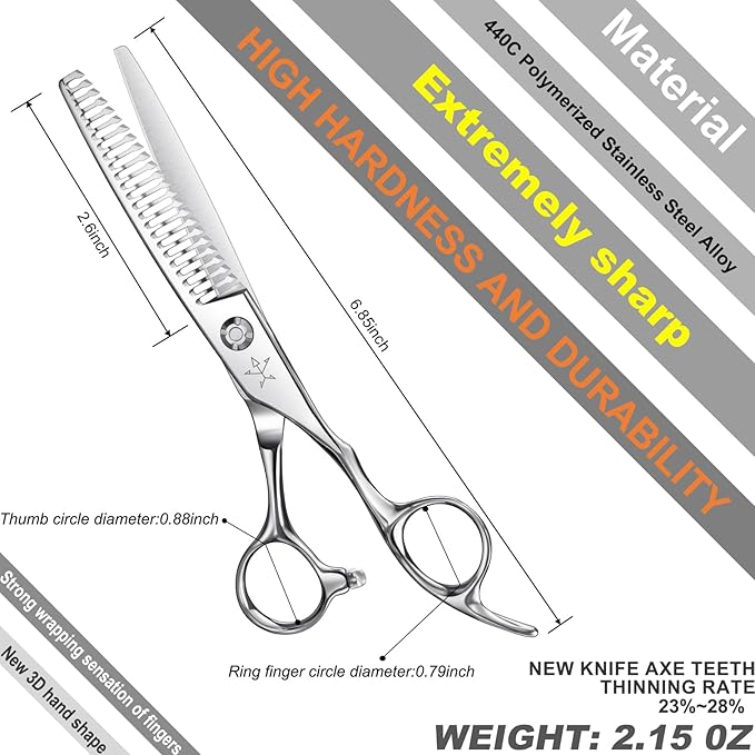 High-end Professional Hair Cut Thinning Scissors Hair Cutting Teeth Shears Barber Hairdressing Texturizing Scissor Extremely Very Sharp 6 Inch Stainless Steel Alloy For Men Women Salon& Home