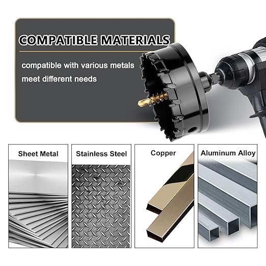 65mm (2-9/16 inch) Carbide Hole Saw,Metal Steel Hole Saw,Stainless Steel Drill Bit, Hole Cutter for Stainless Steel,Sheet Metal and Iron,Black (65mm (2-9/16 inch))