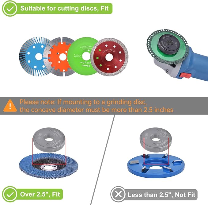 5/8"-11 Thread Angle Grinder Flange Nut, Tool Free Quick Release Lock Nut for for 4쩍" 5" 7" 9" Angle Grinder