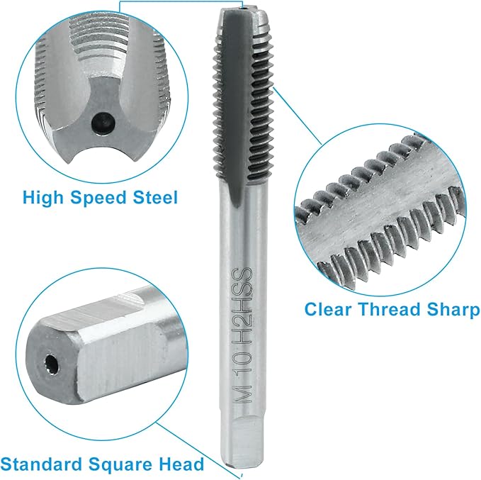 HARSKIYER M10 x 1.5 Metric Tap and Die Set, HSS Machine Thread Tap Die Set, M10 x 1.5mm Right Hand Thread Tapping Tool