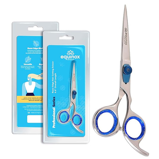 Equinox Razor Edge Series Professional Hair Scissors - 6.5??Premium Japanese Stainless Steel Hair Cutting Scissors, Hair Shears, Hair Razors for Hair Cutting, Barber Accessories & Hair Salon Supplies
