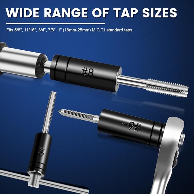 70700 Tap Socket Set, 11-Piece 1/4" & 3/8" Drive Taps Sockets Adapter for Metric & Standard Taps, Compatible with 1/2" and 1/8" NPT, Includes Non-M.C.T.I. Standard Tap