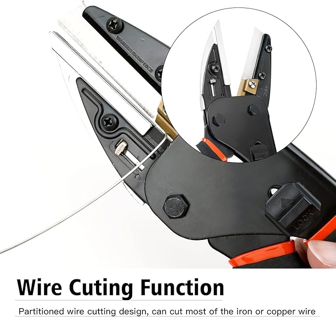 Heavy Duty Scissors All Purpose - Multipurpose Utility Cutter,6 in 1 Function,Availabe for Industry and Home Use,Cutting for Soft Pipe/Fibre/Wood/Iron Wire/Box/Paper