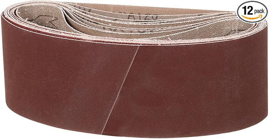 3 x 21 Inch Sanding Belt, 12 Pcs 60/80/120/180/240/400 Grit Knife Sharpener Belts Work Sharpening for Belt Sander Knife Carving Tool Metal Working