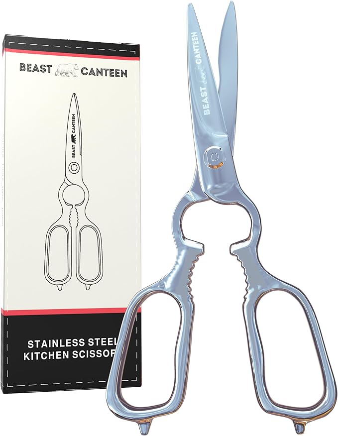 Kitchen Scissors ??Heavy-Duty All-Stainless Steel Shears with Forged 3Cr14 Blades, Come-Apart Design, Rust-Resistant Electropolished Finish, Multi-Purpose Nutcracker & Bottle Opener