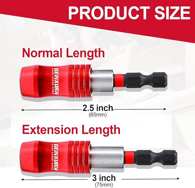 2.5 Inches Impact Screwdriver Bit Holders, 6 PC Magnetic Extension Quick-Change Socket Drill Bit Holder Hex Shank Quick Release Drill Bit Guide