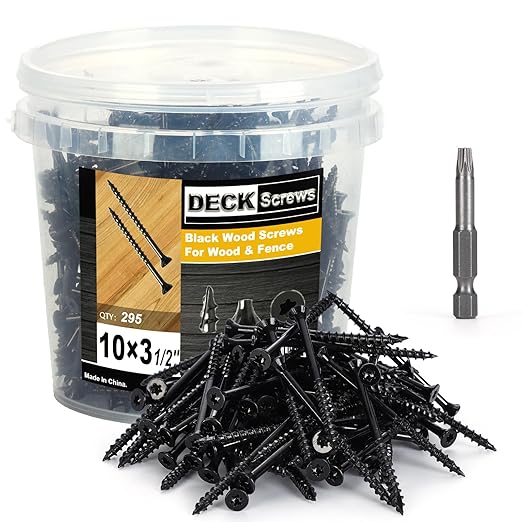 Deck Screws #10X3-1/2?쇺? T25 Star Torx Drive Flat Head Wood Screws, Black, 5lb