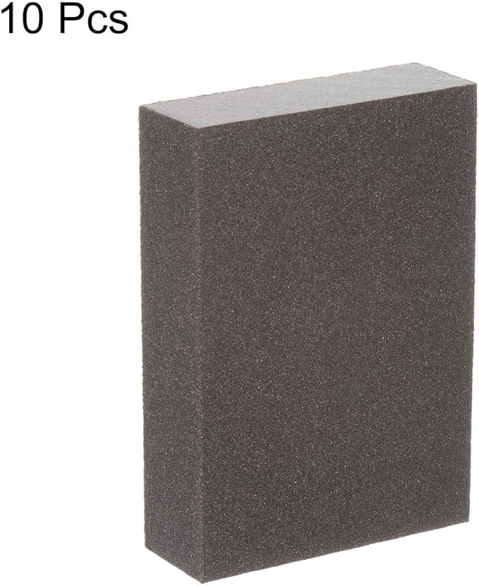 HARFINGTON 10pcs Superfine Sanding Sponge Blocks 500-600 Grit Foam Sanding Block for Polishing Kitchen Metal Wood Drywall, 100x70x25mm