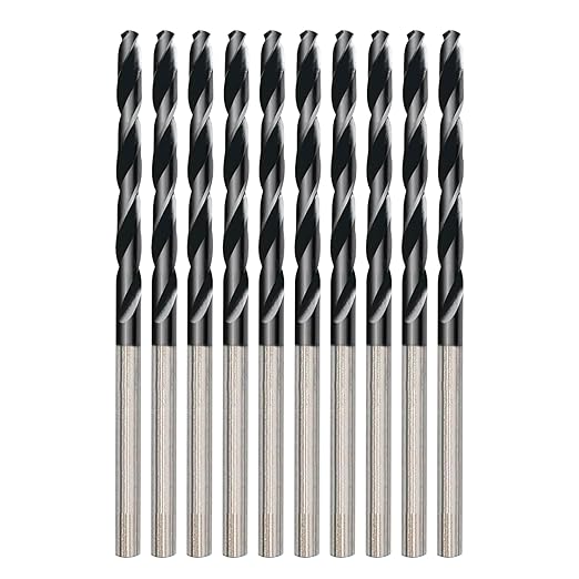 1/8 Inch Cobalt Drill Bit 10PCS | High Speed Steel | Drill Bit for Stainless Steel and Hardened Metal | HSS M35 Titanium Aluminum Nitride Coating