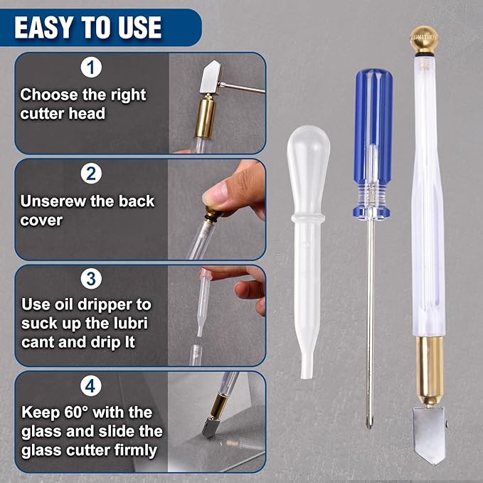 SPEEDWOX 14Pcs Premium Glass Running Breaking Pliers and Class Cutter Tools Kit Breaker Grozer Pliers Heavy Duty Glasses Cutting Tool with Rubber Tip Work Great for Stained Glasses, Tiles, Mosaic