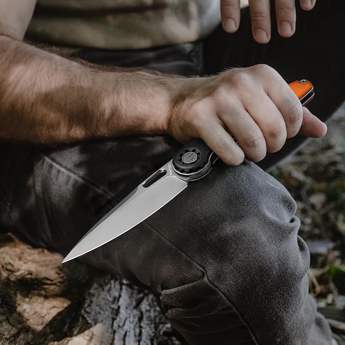 FINTISO Pocket Knife 3.5" Folding Knife Premium 14C28N Blade, Bicolour G10 Handle Design with Pocket Clip for Men Women, Small EDC Knife for Camping, Hunting, Hiking, Survival and Outdoor Activities, ROOK Series