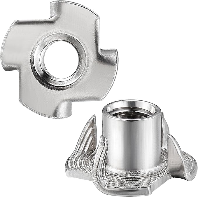 100pcs M4x8 T-nut 304 Stainless Steel Four-jaw - for Home, Hotel Outdoor Threaded Insertion