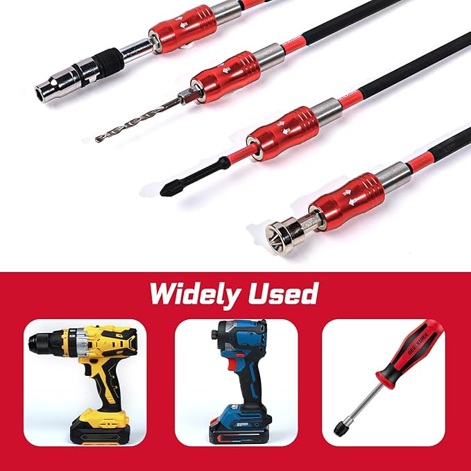 2.5 Inches Impact Screwdriver Bit Holders, 6 PC Magnetic Extension Quick-Change Socket Drill Bit Holder Hex Shank Quick Release Drill Bit Guide