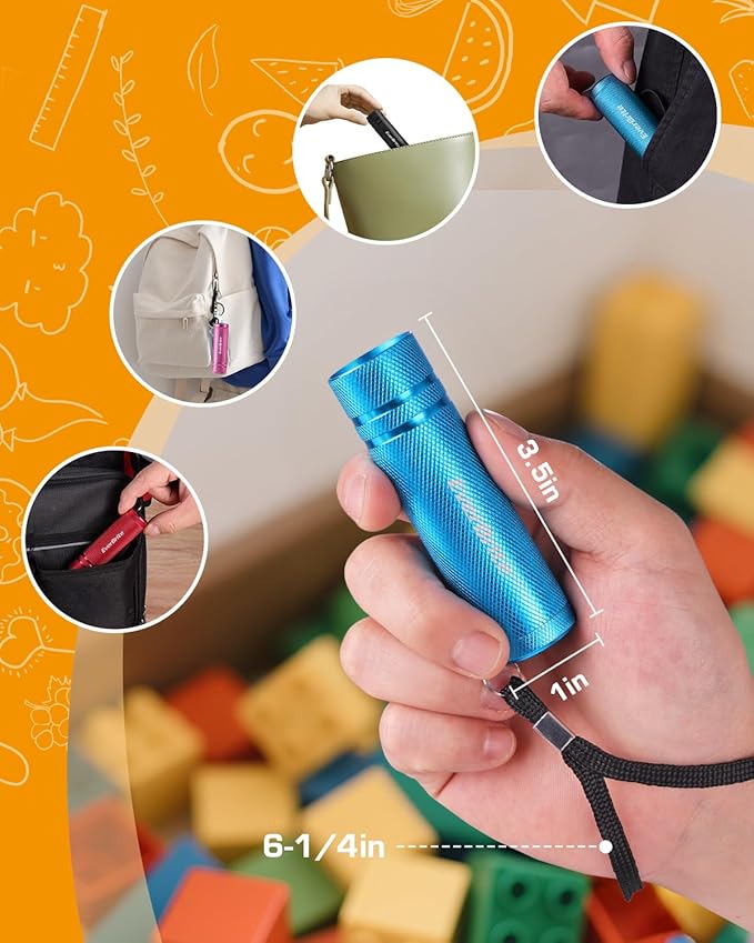 EverBrite 30-Pack Mini Flashlight Set, Aluminum LED Handheld Torches with Lanyard, Assorted Colors, 90xAAA Batteries Included for Emergency, Night Reading, Camping, Power Outage, Bulk Holiday Gifts