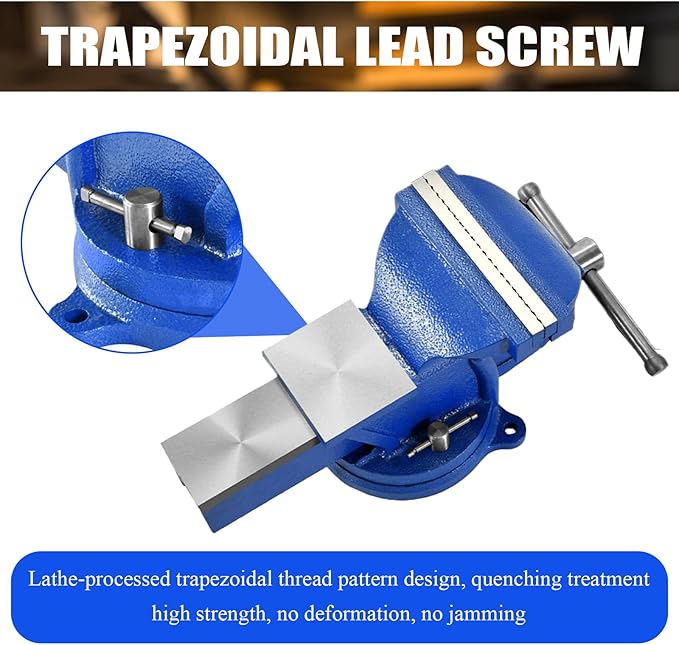 Bench Vise Heavy Duty, Table 6" Vise - Locking Base Clamp Cast Steel 360째 Swivel Vice with Anvil, Table Clamp Pipe Lock Pliers Base Desktop for Woodworking Cutting Conduit Drilling, Sanding