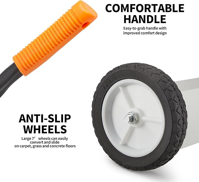 HARDK 18'' Heavy-Duty Rolling Magnetic Sweeper with Wheels, Telescoping Handle,Large Push-Type Magnet Pickup Sweeper with release - 35Lbs for Workshop, Yard, Lawn, Garage, Floor, Nails,Screws