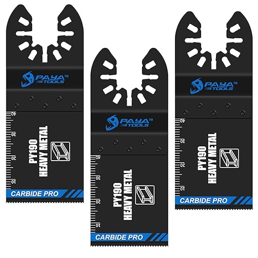 Carbide Oscillating Tool Blades, 1-3/8'' Multitool Blades Quick Release for Hard Material, Metal, Nails. Bolts. Screws Other Hard Materials (3-Pack)