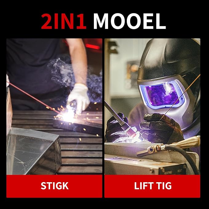 PONEY 110v/220v Portable Stick Welder - Large LED Display 160Amp MMA/Lift TIG 2-in-1 Welding Machine with Hot Start Arc force and Anti-Stick, VRD, Synergic Control IGBT Inverter ARC Welder Machine