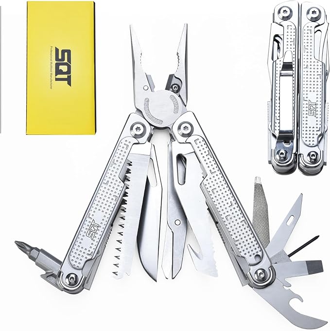 SQT2048 20-in-1 Multitool, Foldable & Self-Locking, Professional Tool for DIY, Home Repairs, Outdoor Camping ??Must-Have Gifts for Men, Compact, Durable, All-in-One Tool for Every Task