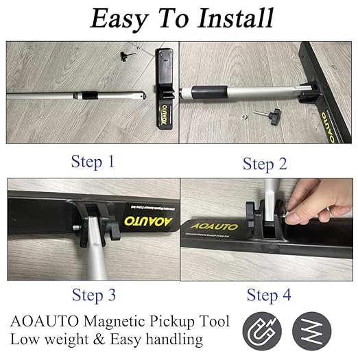 Magnet Sweeper Heavy Duty Telescoping Magnet Pickup Tool,16LB Pull Strong Magnetic Nail Sweeper with 28" to 45" Retractable Bar,Pickup Nails,Screws,Yard Magnets,Metal Parts
