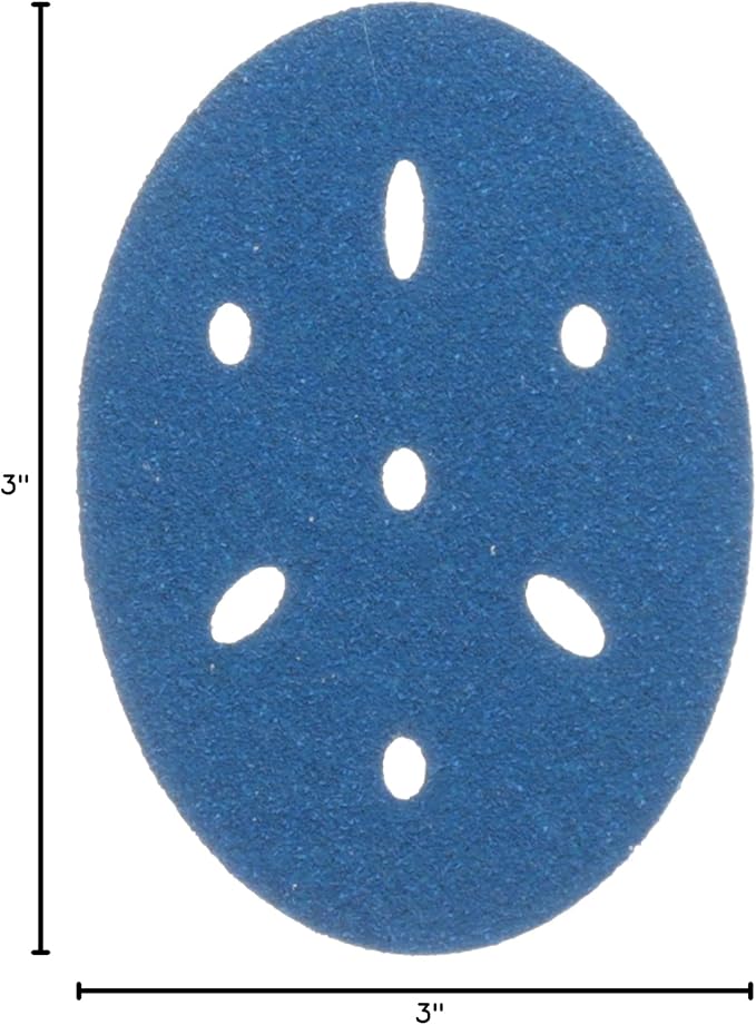3m 3M-36142 Hookit Blue Abrasive Disc Multi-hole, 3 80 Grade
