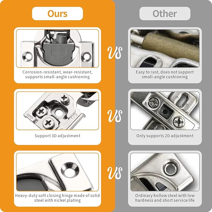 Chibery 30 Pack 1/2" Overlay 3D Soft Close Concealed Hinge for Face Frame Door, Smooth Slow Self Closing Hinges, Satin Nickel, Hidden 105째 Open Angle Stainless Steel Hinge for Kitchen Cabinet Door