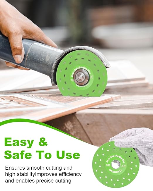 4.5" Diamond Rock Slab Grinding Disc Set, 3 Pcs Multi-Pore Flat Cutting Blades, Ultra-Wide 1.2" for Tile, Glass, Marble, Granite, Angle Grinder & Diamond Saw Blade