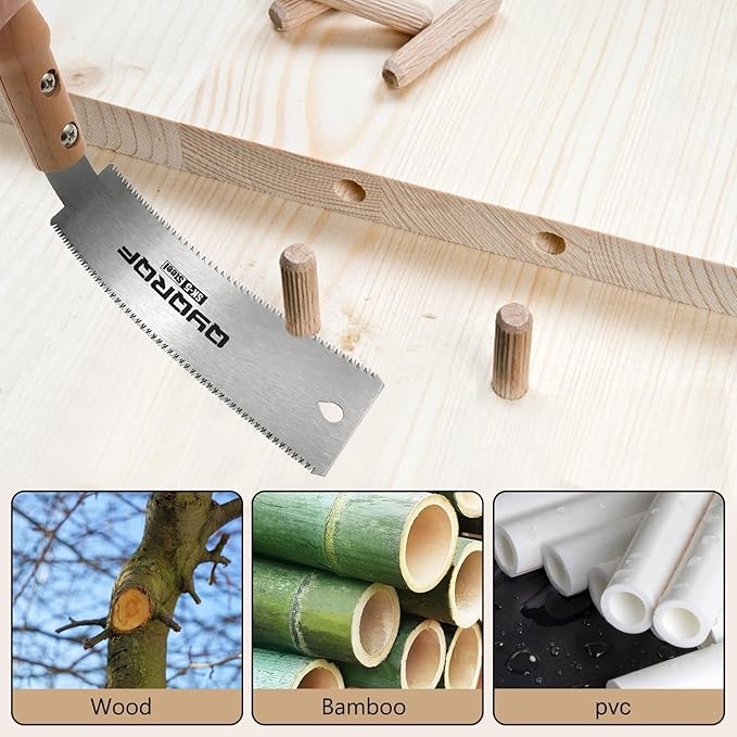 Mini Hand Saw, 6 Inch Japanese Pull Saw with Double Edges 15/17 TPI Flush Cut Saw for Woodworking DIY Projects (style B)