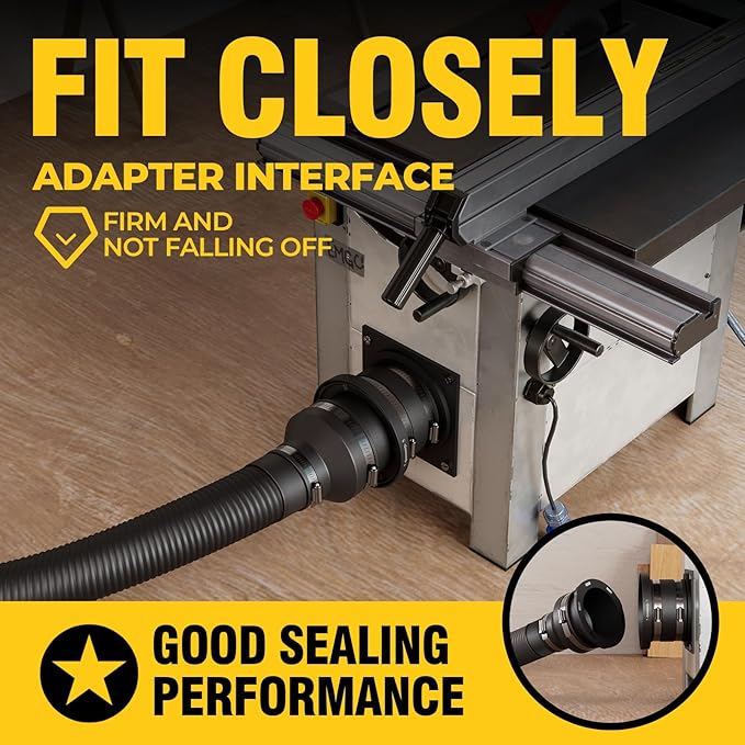 4" Magnetic Dust Collection Fittings with Interlock, Starter Kit for Dust Collector and Shop Vacuums, Quickly Connect Hose to Machine Port,Hookup Drum Sander Jointer Saw Planer. 2 Pack