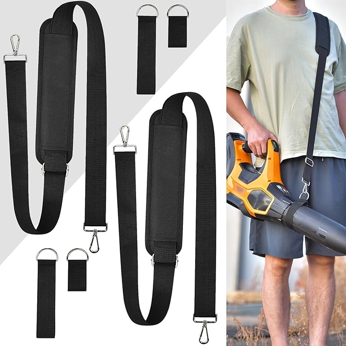 2-Pack Universal Shoulder Strap for Leaf Blower & String Trimmer, Compatible with WOLFMEN for EGO Power+ for WORX for LAZYBOI for LEAPUL for DEWALT for MZK for Greenworks for BLACK+DECKER-Black
