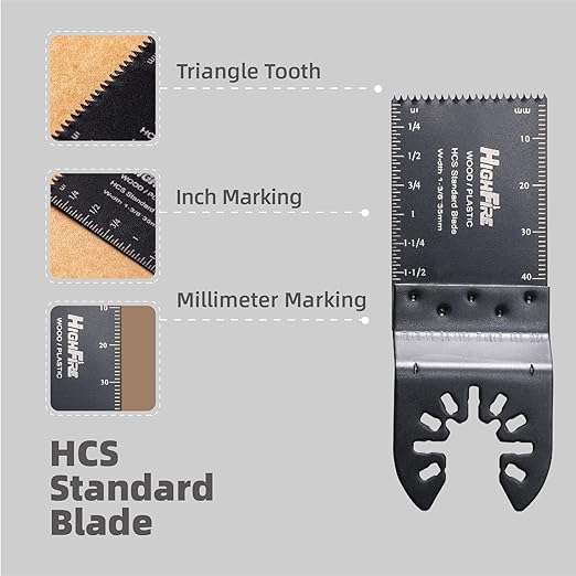 HIGHFIRE 100 PCS 1-3/8 Inch Oscillating Saw Blades, Professional Universal Multitool Blades, Quick Release Durable Multi Blades Kit, Oscillating Tool Blades Fit Multi Tool Models