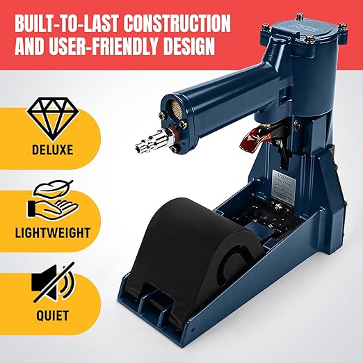 IDL Packaging RAIN-19-GR Heavy-Duty Pneumatic Staple Gun for Extra Tough Sealing with 1 1/4" (32 mm) Crown Staples - Heavy-Duty Air Powered Roll-Feed Stapler for Fast Box Closing