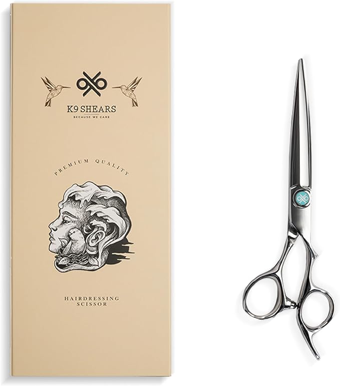 K9 6.5" Hair Scissors for Slide Cutting ??Creating Clean, Defined Lines for a Polished haircut, Handcrafted, Ergonomic Handle, Barber Shears Made with Premium VG10 Steel for Superior Durability
