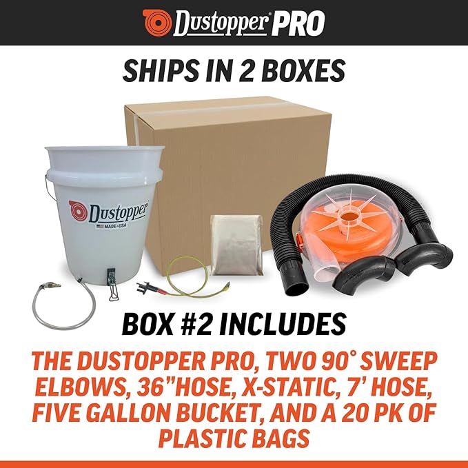 Turbo Bagger Shop Vacuum System ??High-Performance Dust Collection System with Accessories for Wet Dry Vacuum System, Great for Shops, Garage, and Workshop, 5.8 Gallon, Ships in 2 Packages