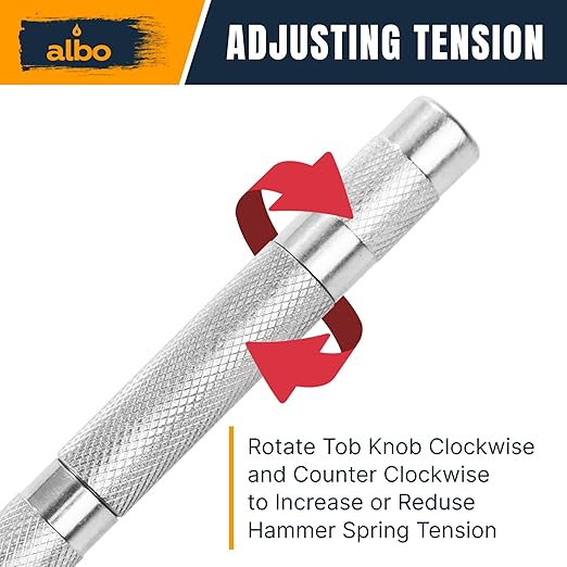 ALBO Spring Loaded Center Punch Tool ??5 Inch Automatic Punch for Metal, Wood, Steel ??Heavy Duty Drill Punch ??Durable Galvanized Coating, Precision Tip for DIY, Workshop & Professional Use (1pc)