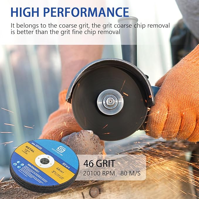3inch Cut-Off Wheels 3" x 3/64" x 3/8",Die Grinder Cutting Disc for Die Grinder,with 1/4" Shaft, 3/8" & 1/4" Arbor Mounting Mandrel-10Pack Cutting Wheels+1pc Mandrel