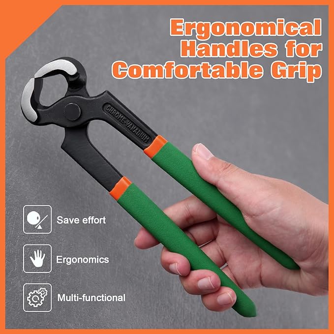 End Cutting Pliers 8 Inches PVC Handle, Stiletto Nail Puller Pliers for Women Wire Cutting, Shoe Heel Repair