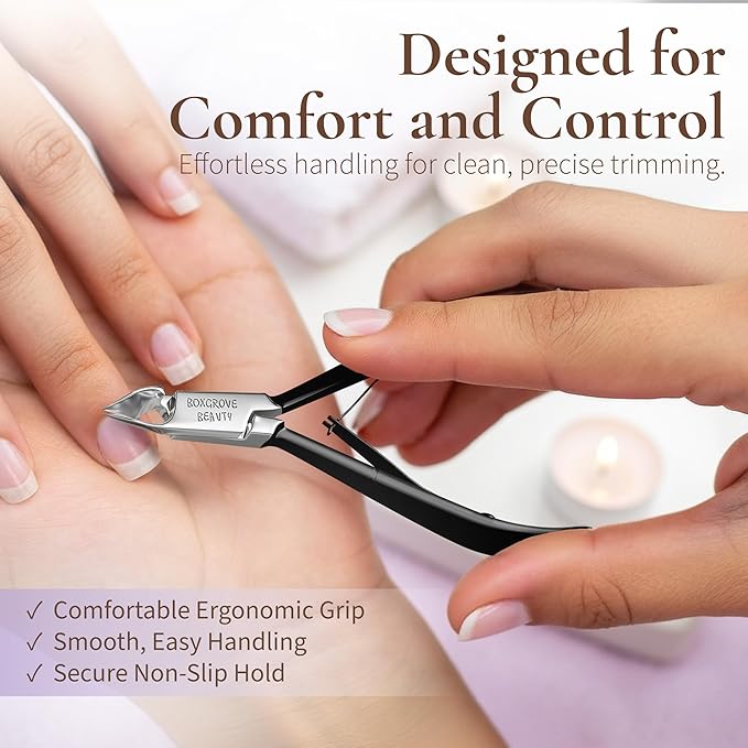 Professional Cuticle Cutter Stainless Steel Cuticle Nippers with Sharp Blades and Double Spring Cuticle Clippers - Nail Cuticle Trimmer Tool for Manicure & Pedicure Beauty at Home/Spa/Saloon